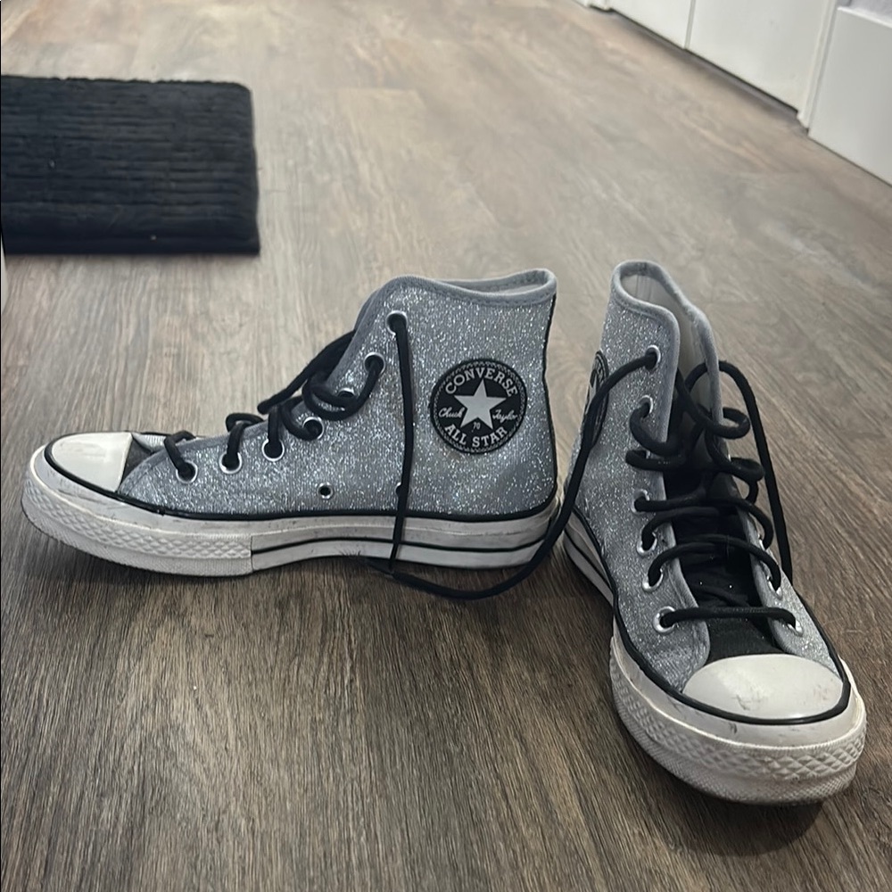 Converse Kids High-Top Sneakers - Black and Silver